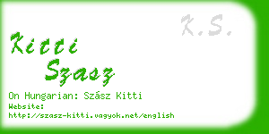 kitti szasz business card